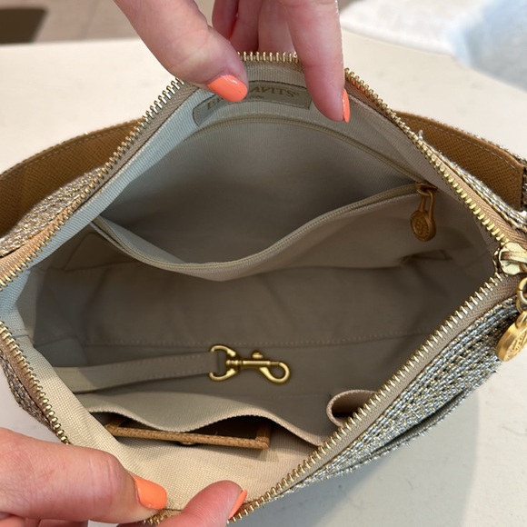 Eric Javits New York Gold/Silver Woven Shoulder/Handbag - Picture 4 of 8